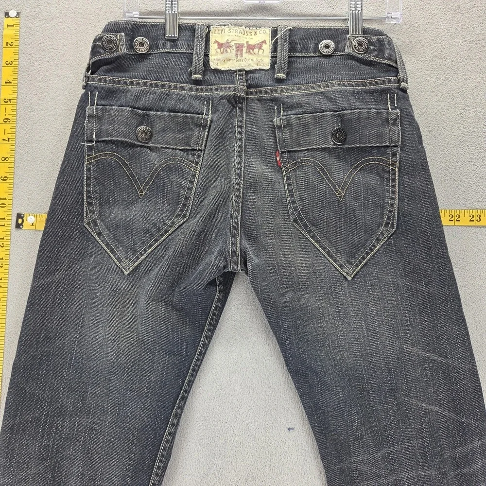 Vintage Levis 504 Jeans Mens Black Straight Charcoal Wash Engineered Fits 30x28